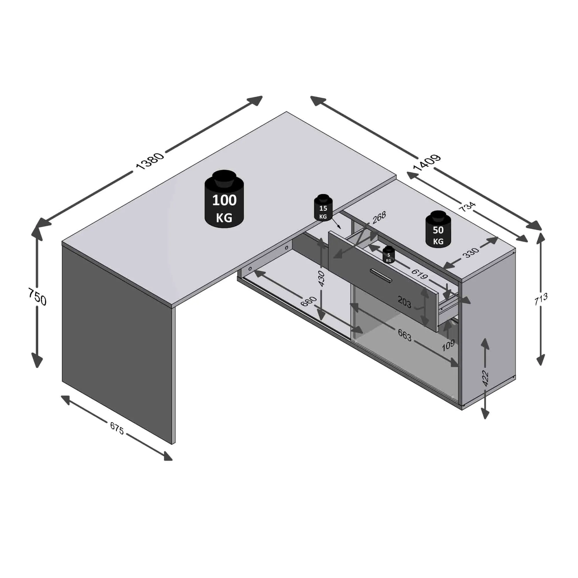Bureaus^Huisenthuis Bureau Colorado Beton