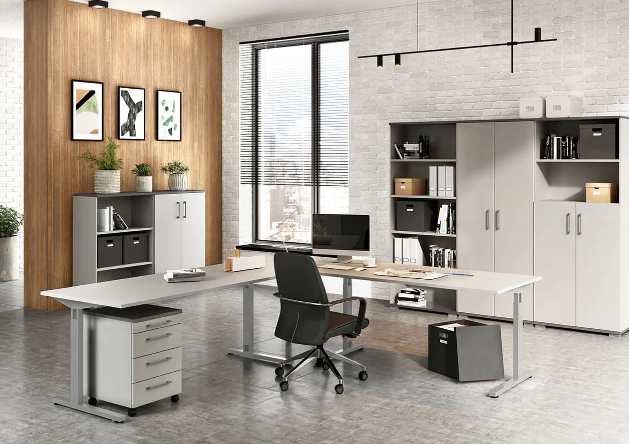 Bureaus^Huisenthuis Bureau Discovery 160 cm Lichtgrijs