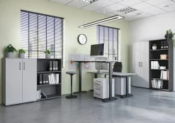 Bureaus^Huisenthuis Bureau Discovery 160 cm Lichtgrijs Zwart