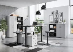 Bureaus^Huisenthuis Bureau Discovery 160 cm Lichtgrijs Zwart