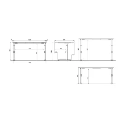Bureaus^Huisenthuis Bureau Galileo Eiken Wit 140 cm Eiken-Wit