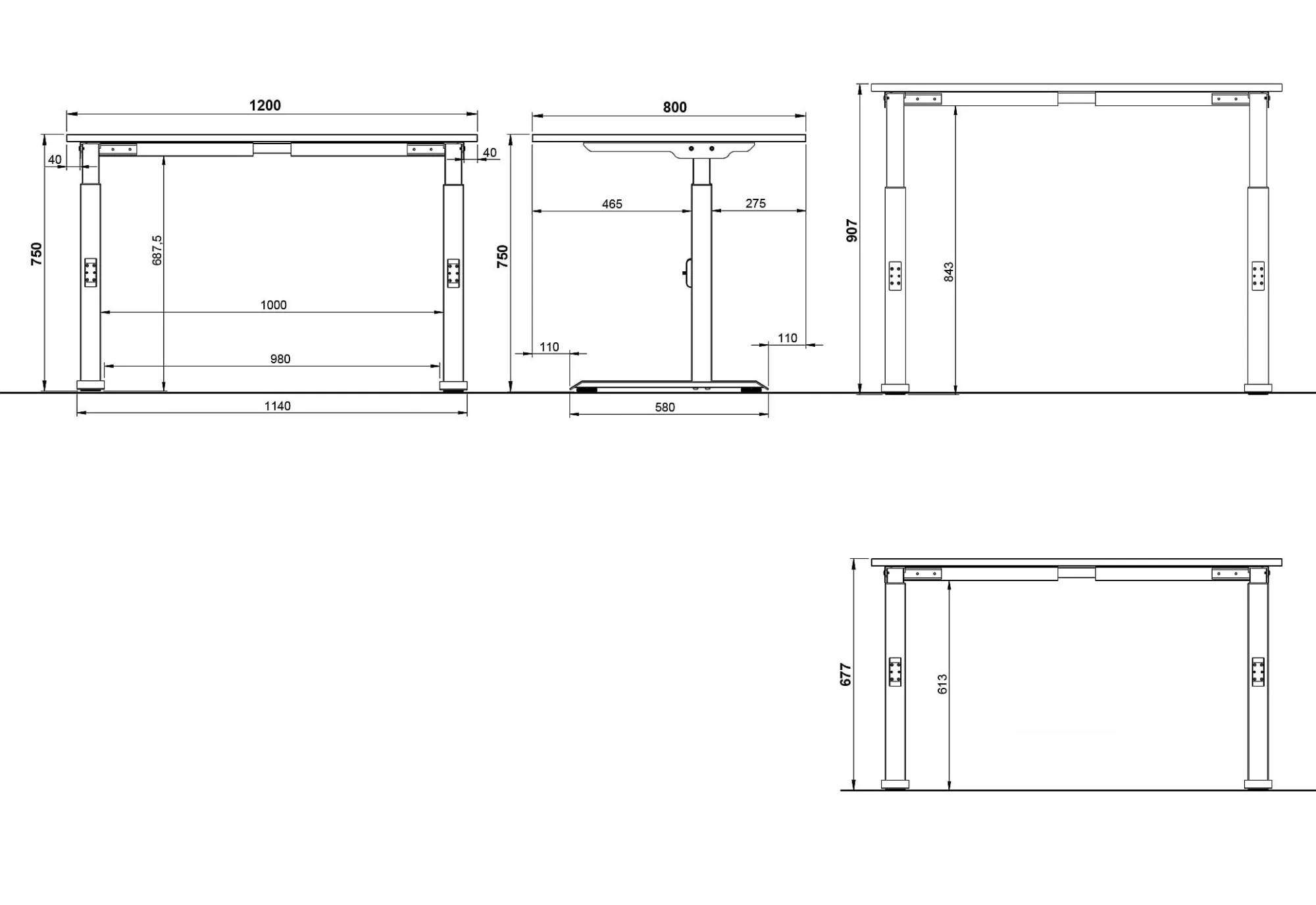 Bureaus^Huisenthuis Bureau Galileo 120 cm Grafiet