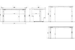 Bureaus^Huisenthuis Bureau Galileo 140 cm Grafiet
