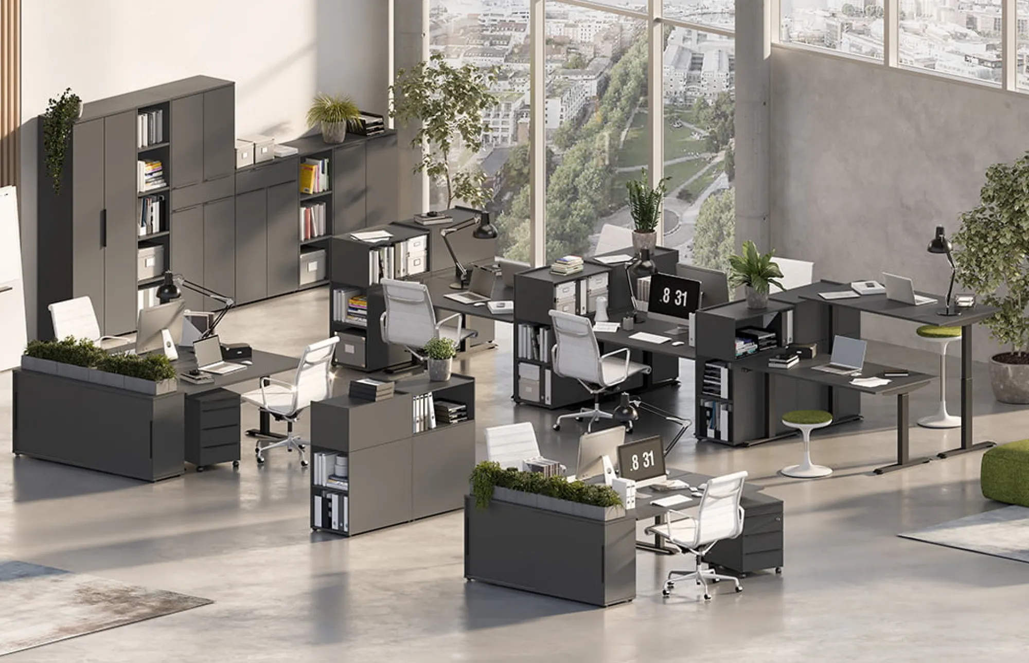 Bureaus^Huisenthuis Bureau Galileo 140 cm Grafiet