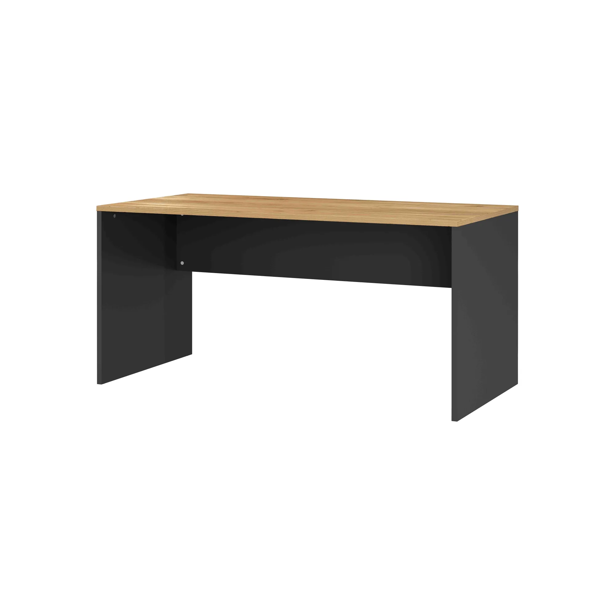 Bureaus^Huisenthuis Bureau Ivory Grafiet Eiken