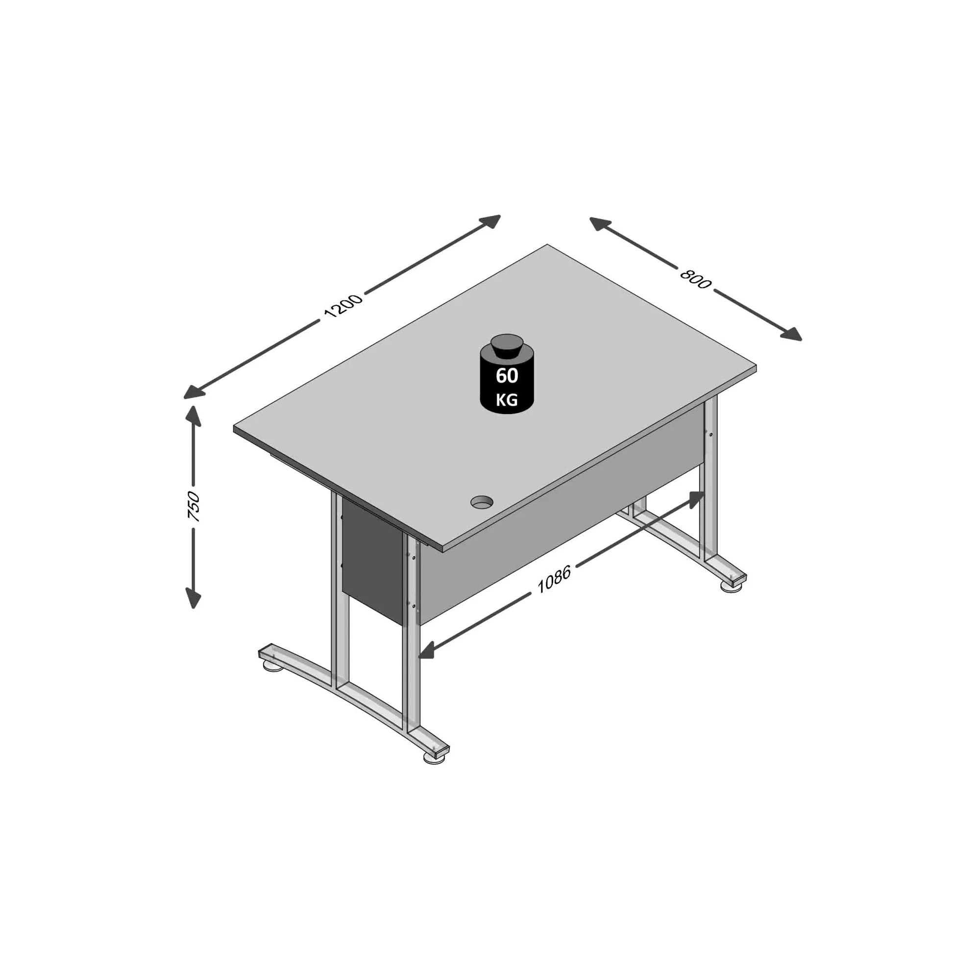 Bureaus^Huisenthuis Bureau Nereus 120 cm Wit