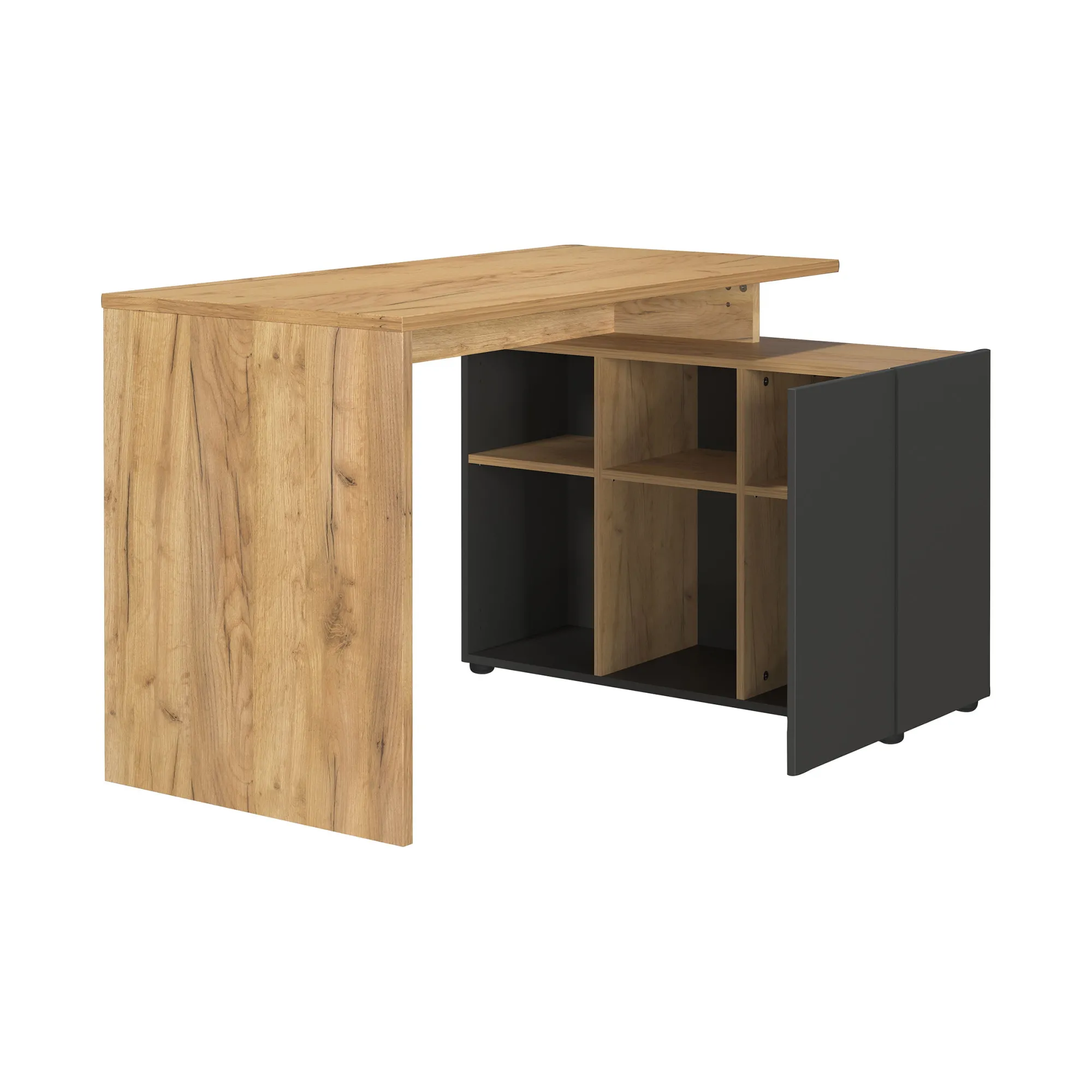Bureaus^Huisenthuis Bureau Orlando Eiken 120 cm Grafiet