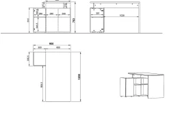 Bureaus^Huisenthuis Bureau Orlando Eiken 120 cm Grafiet