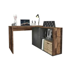 Bureaus^Huisenthuis Bureau Rafaël Vintage-Antraciet
