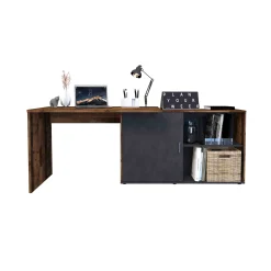 Bureaus^Huisenthuis Bureau Rafaël Vintage-Antraciet