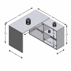 Bureaus^Huisenthuis Bureau Rafaël Wit-Zwart