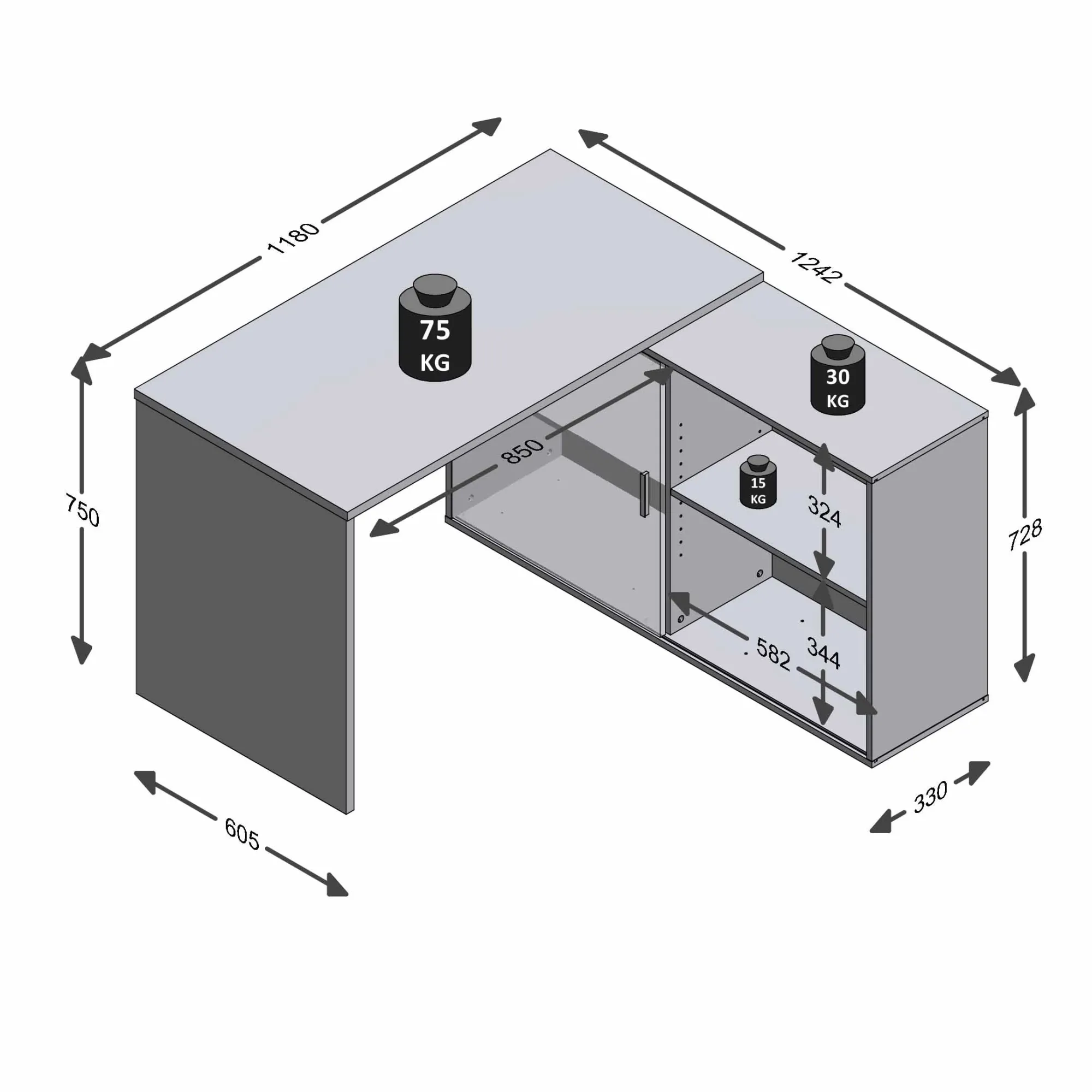 Bureaus^Huisenthuis Bureau Rafaël Wit-Zwart