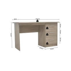 Bureaus^Huisenthuis Bureau Rinke 120 cm – Met lades Sonoma