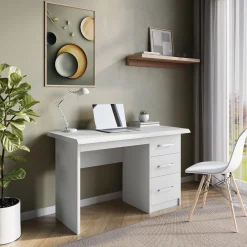 Bureaus^Huisenthuis Bureau Rinke 120 cm – Met lades Wit