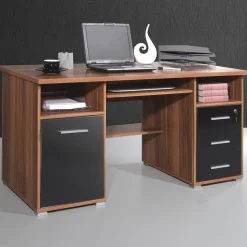 Bureaus^Huisenthuis Bureau Sierra-N Walnoot, Zwart
