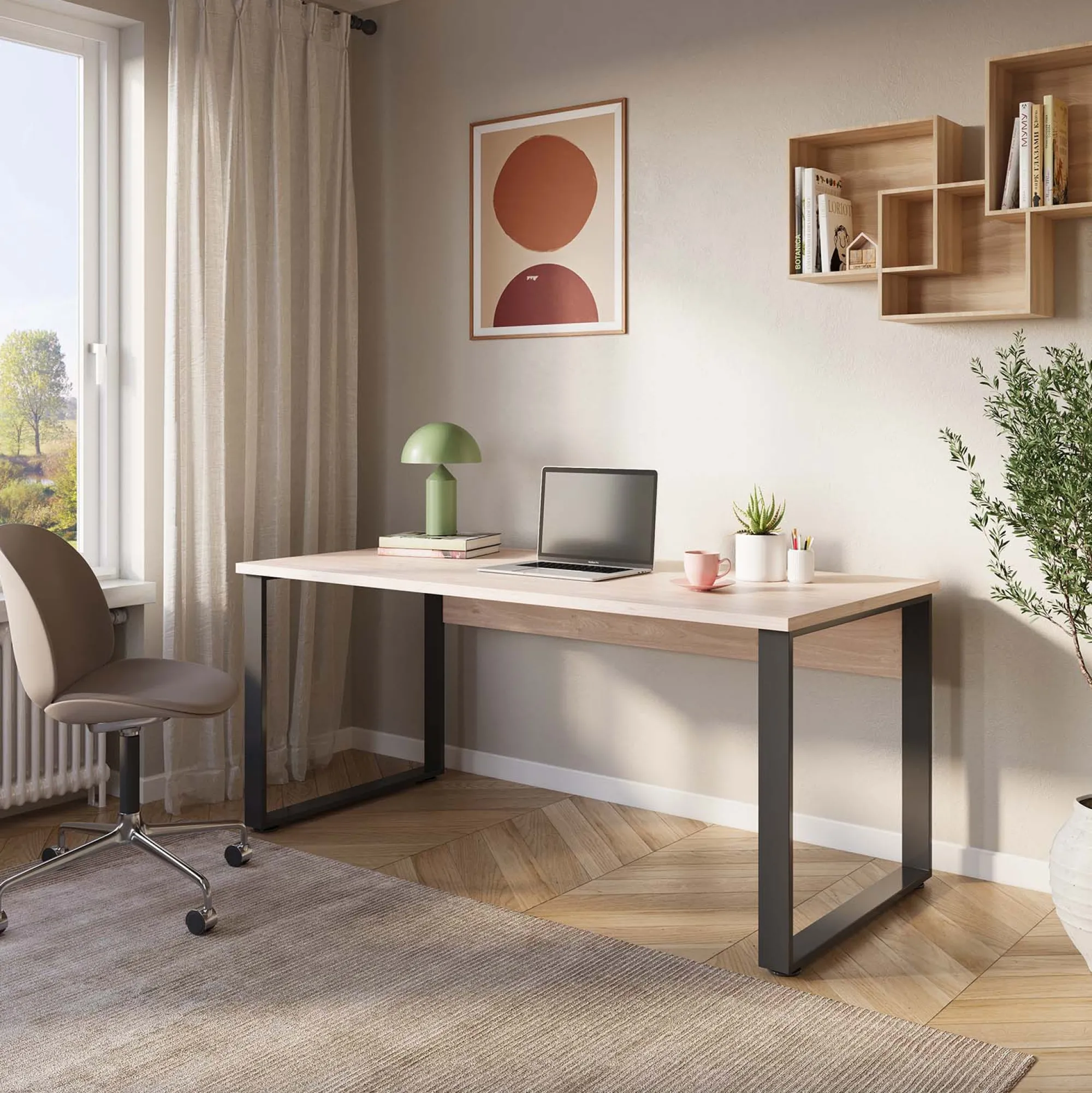 Bureaus^Huisenthuis Bureau Spinoza 200 cm Kastanje