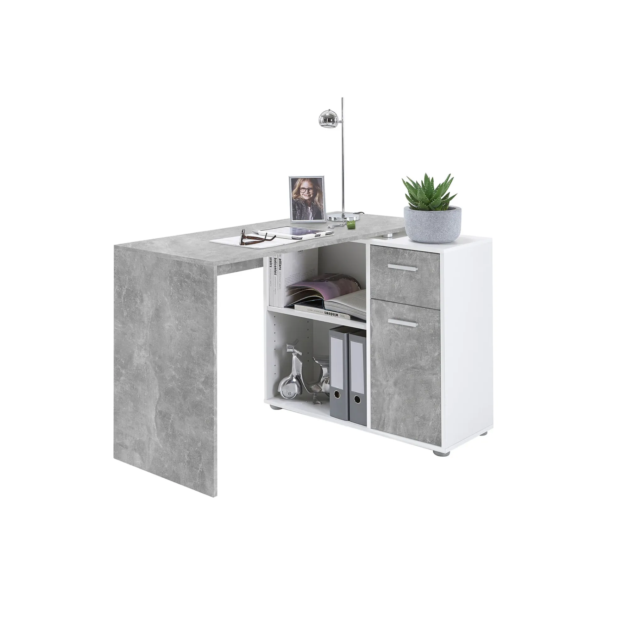 Bureaus^Huisenthuis Bureau Texas Wit Beton