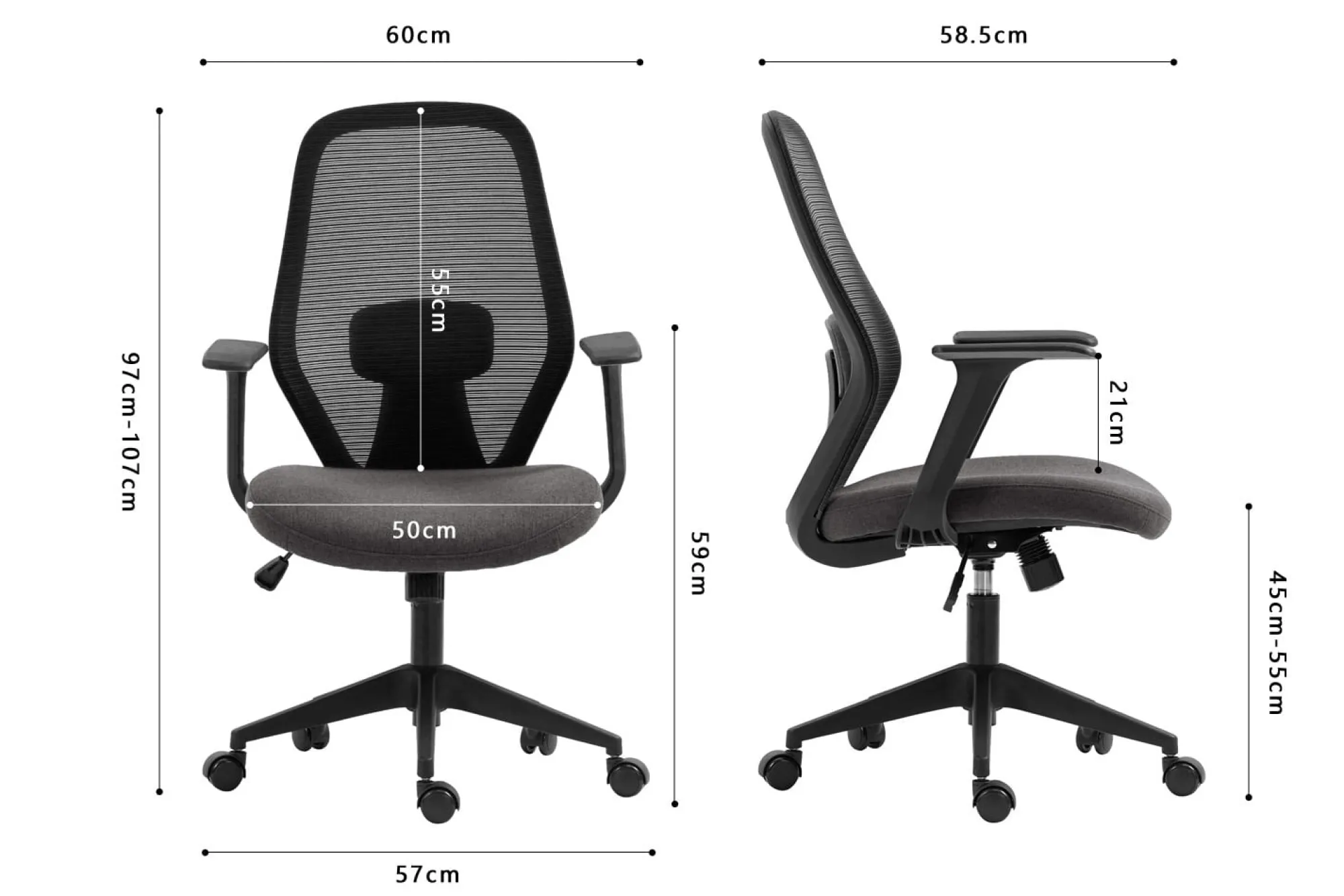 Bureaustoelen^Huisenthuis Bureaustoel Noud