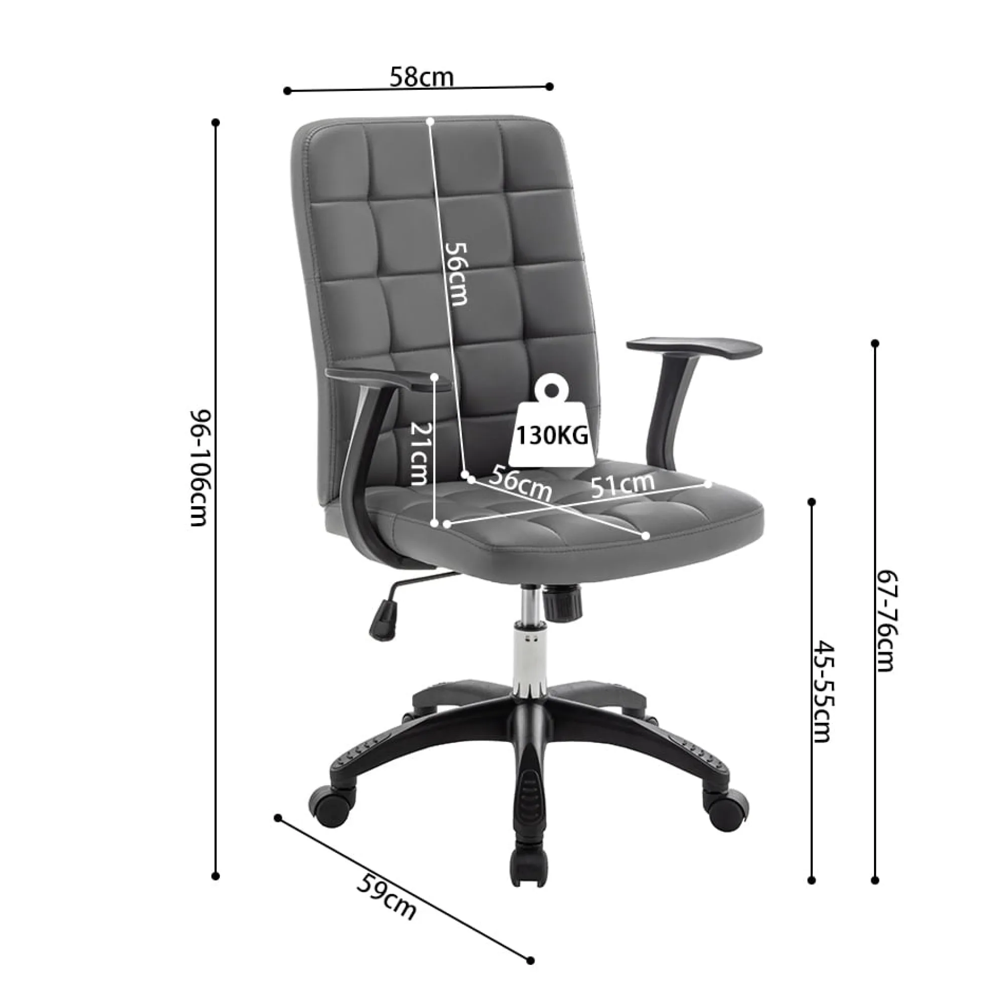 Bureaustoelen^Huisenthuis Bureaustoel Omer Grijs
