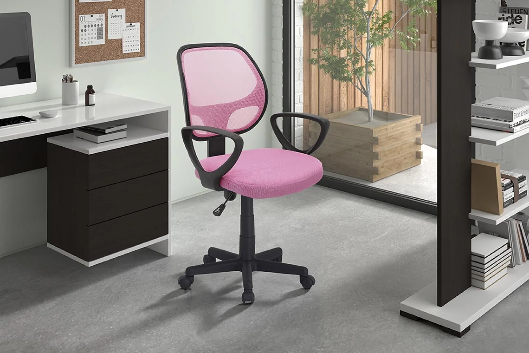 Kinderbureaustoelen|Bureaustoelen^Huisenthuis Bureaustoel Venice Roze