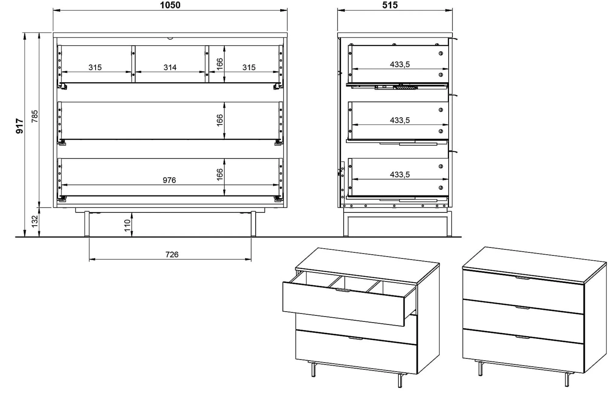 Commodes^Huisenthuis Commode Elias Grijs