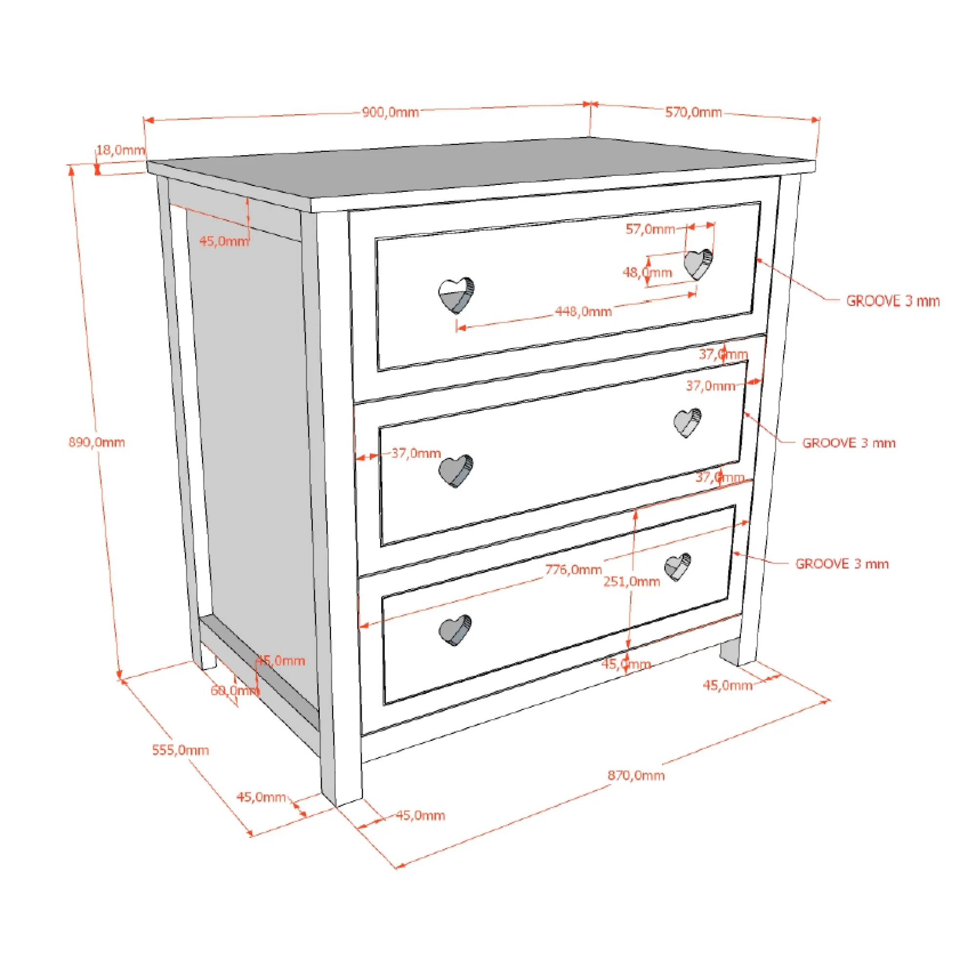 Commodes^Huisenthuis Commode Fenna Wit
