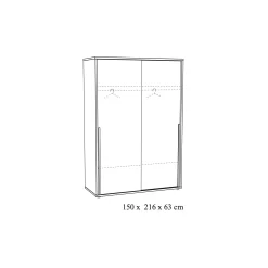 Kledingkasten^Huisenthuis 2-deurs schuifdeurkast Edison 150cm