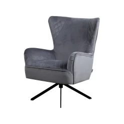 Fauteuils^Huisenthuis Draaifauteuil Nino Velours Grijs