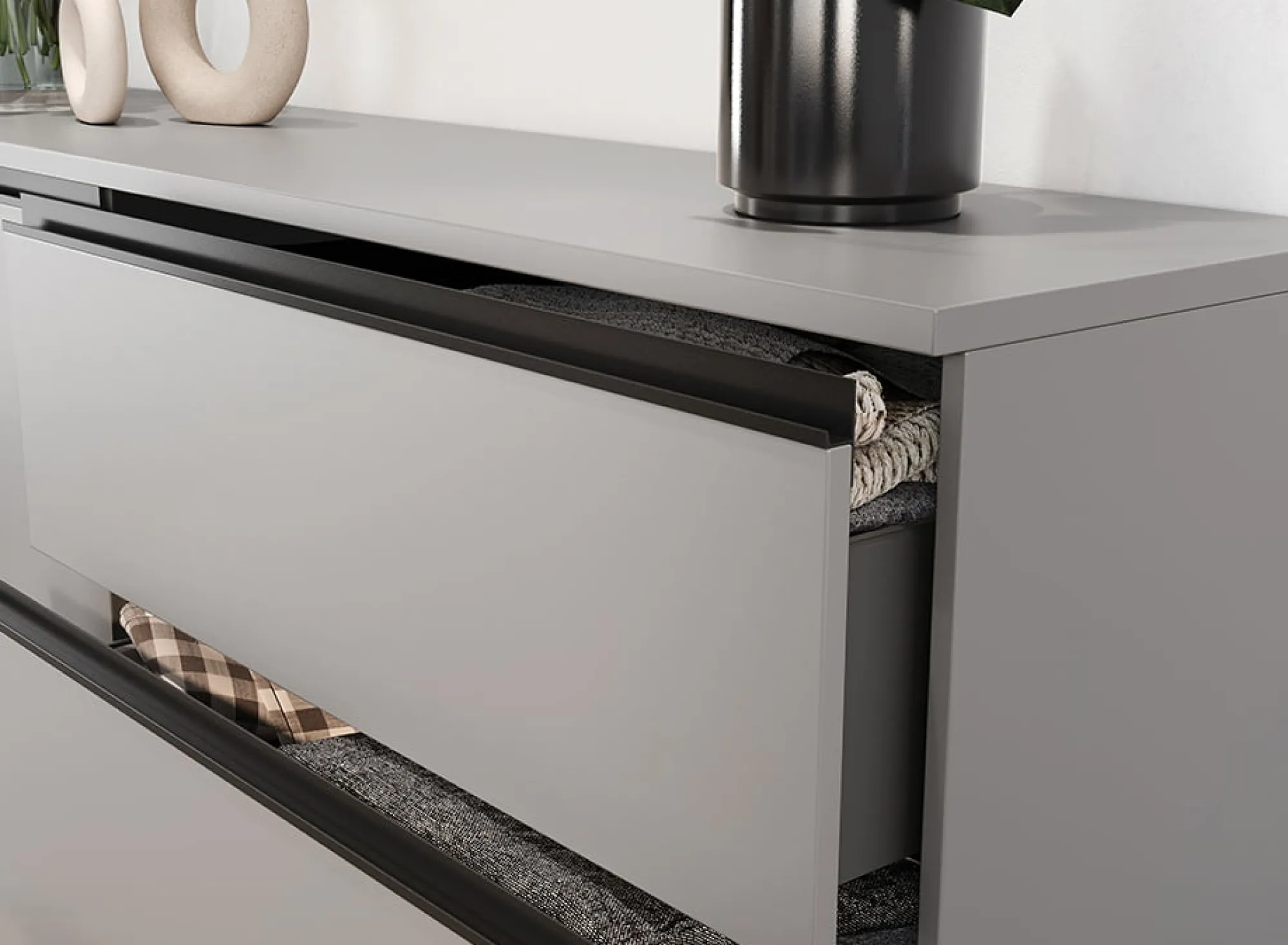 Dressoirs^Huisenthuis Dressoir Alec Grijs 135 cm