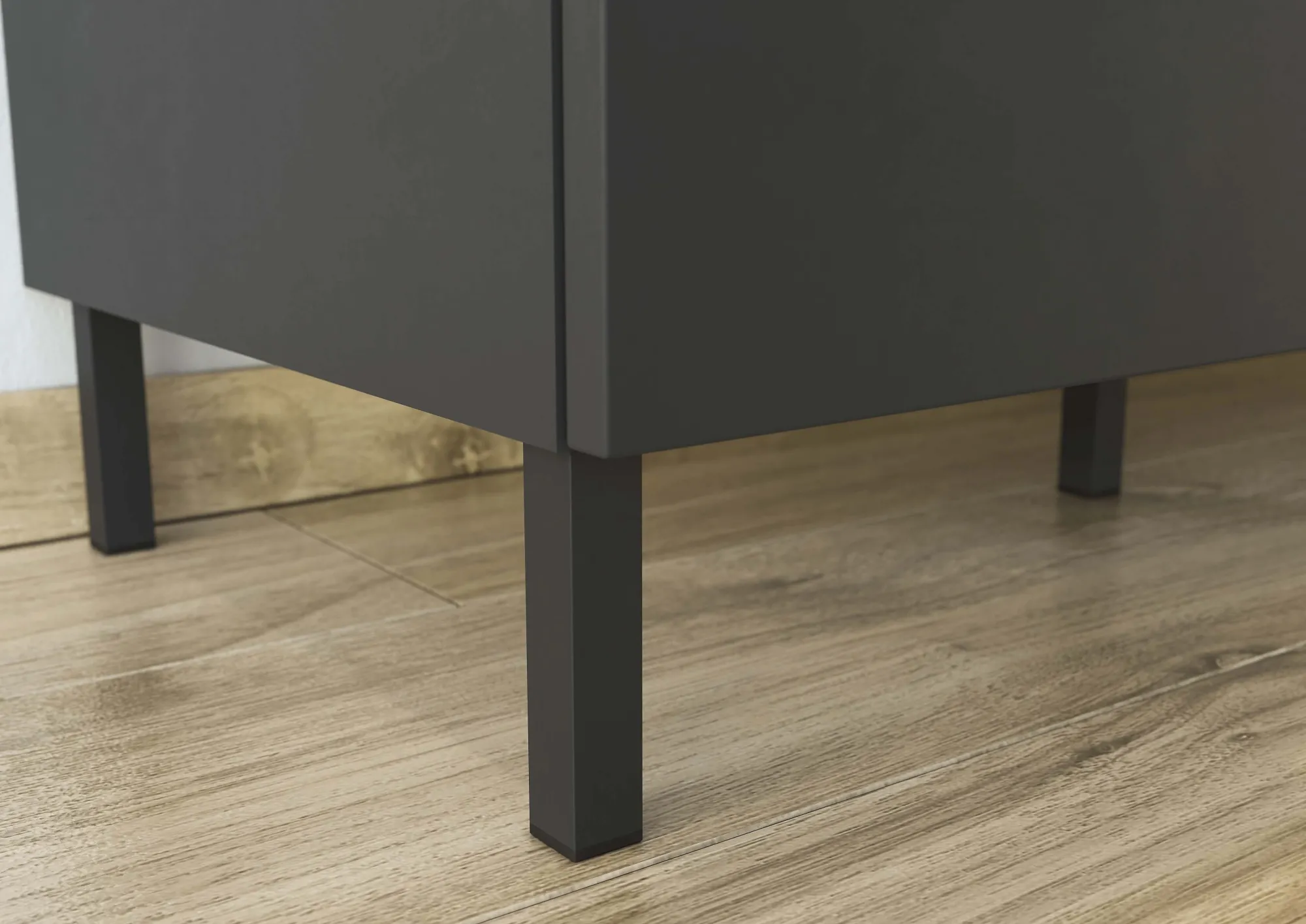 Dressoirs^Huisenthuis Dressoir Amalfi Grafiet-Eiken L