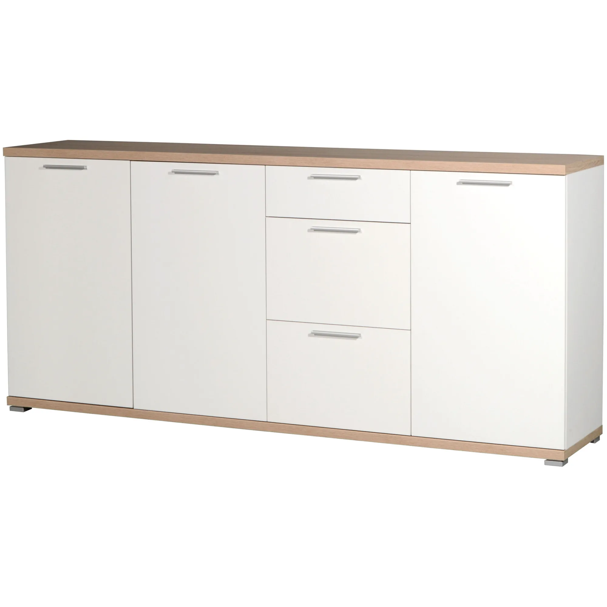 Dressoirs^Huisenthuis Dressoir Bastia Wit 192 CM Eiken, Wit