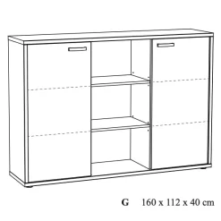 Kantoorkasten|Dressoirs^Huisenthuis Dressoir Edison Eiken