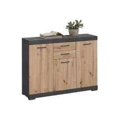 Dressoirs^Huisenthuis Dressoir Hermes 120x35x90 cm Artisan Eiken