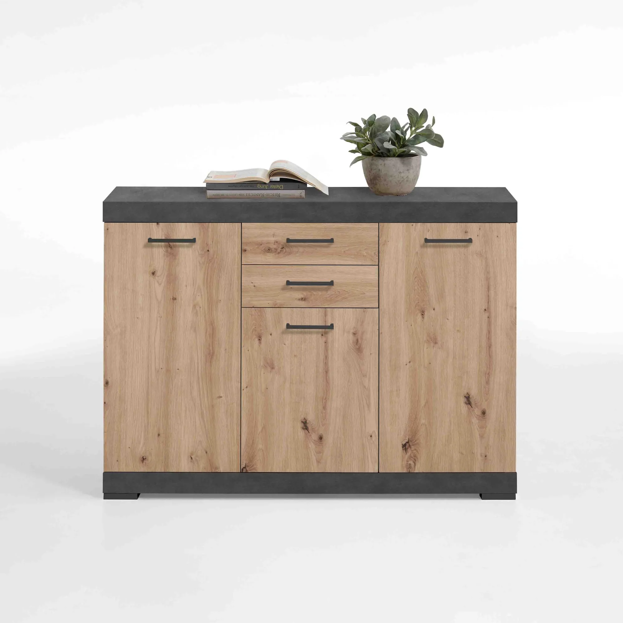 Dressoirs^Huisenthuis Dressoir Hermes 120x35x90 cm Artisan Eiken