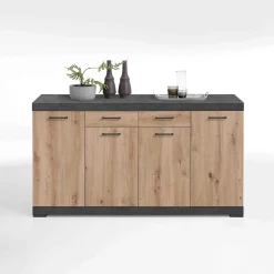 Dressoirs^Huisenthuis Dressoir Hermes 160x50x90 cm Artisan Eiken