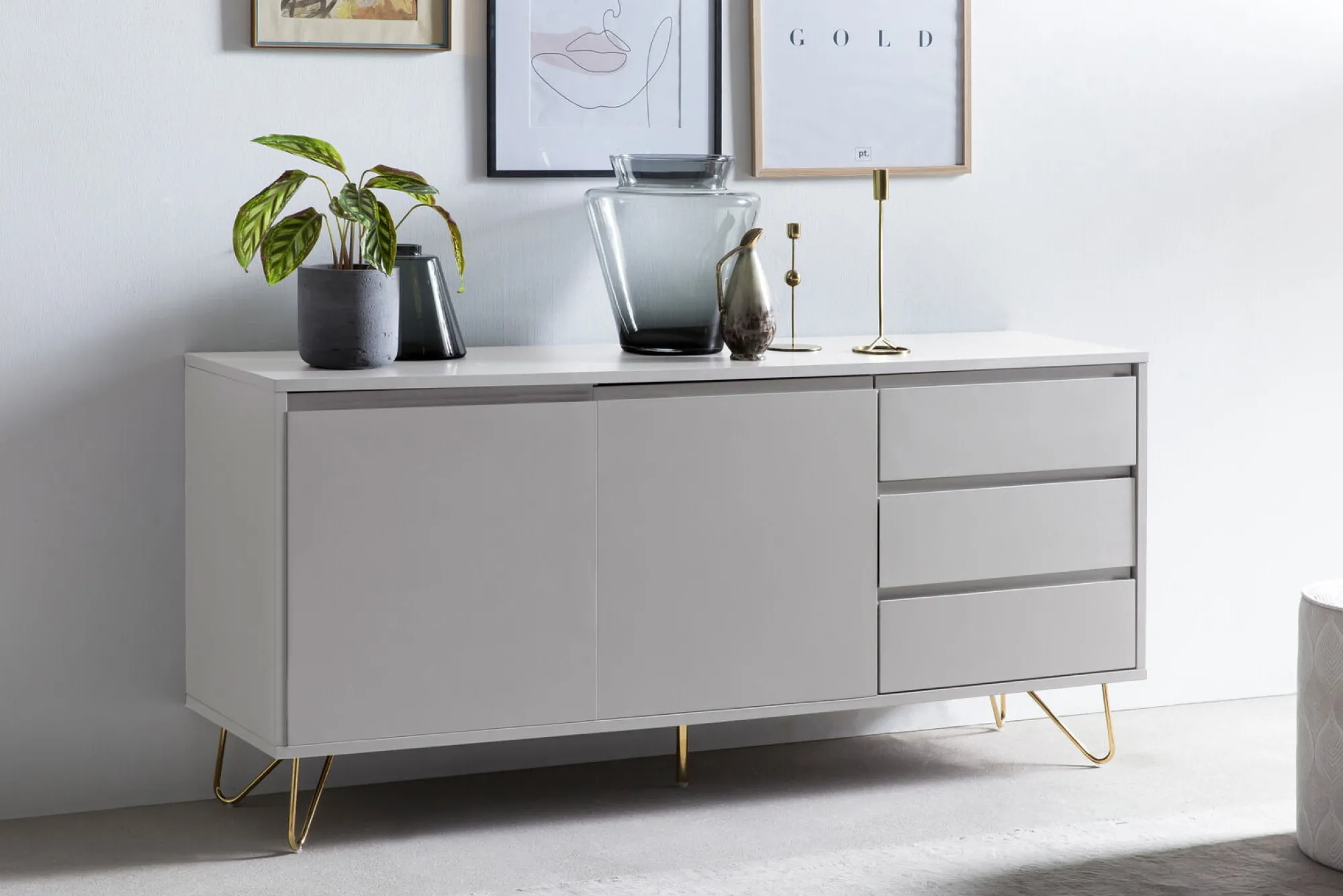 Dressoirs^Huisenthuis Dressoir Lucy 150 cm Wit