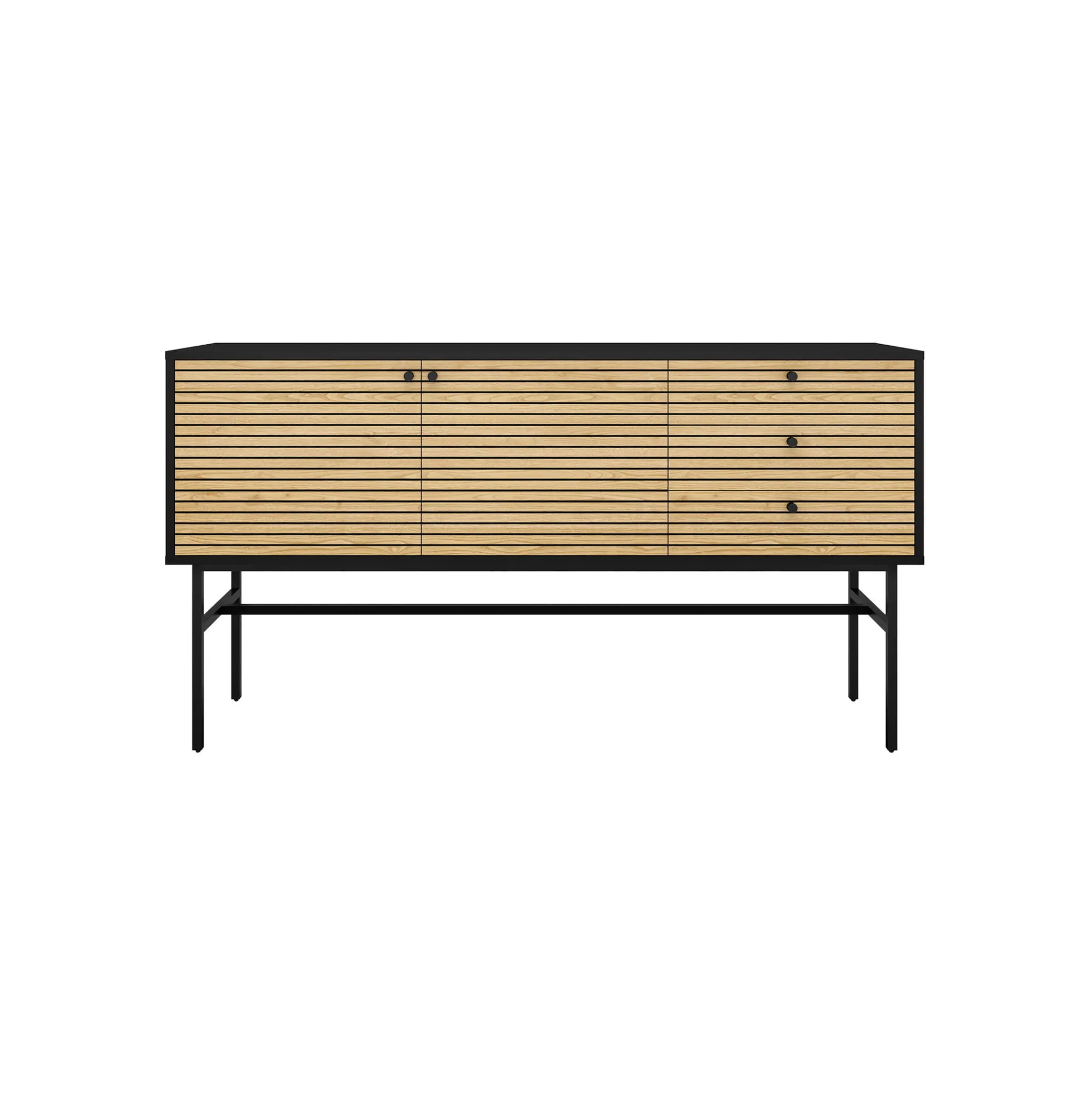 Dressoirs^Huisenthuis Dressoir Madeira Eiken-Zwart
