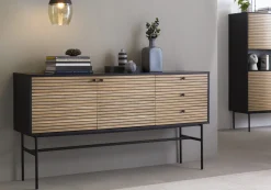 Dressoirs^Huisenthuis Dressoir Madeira Eiken-Zwart