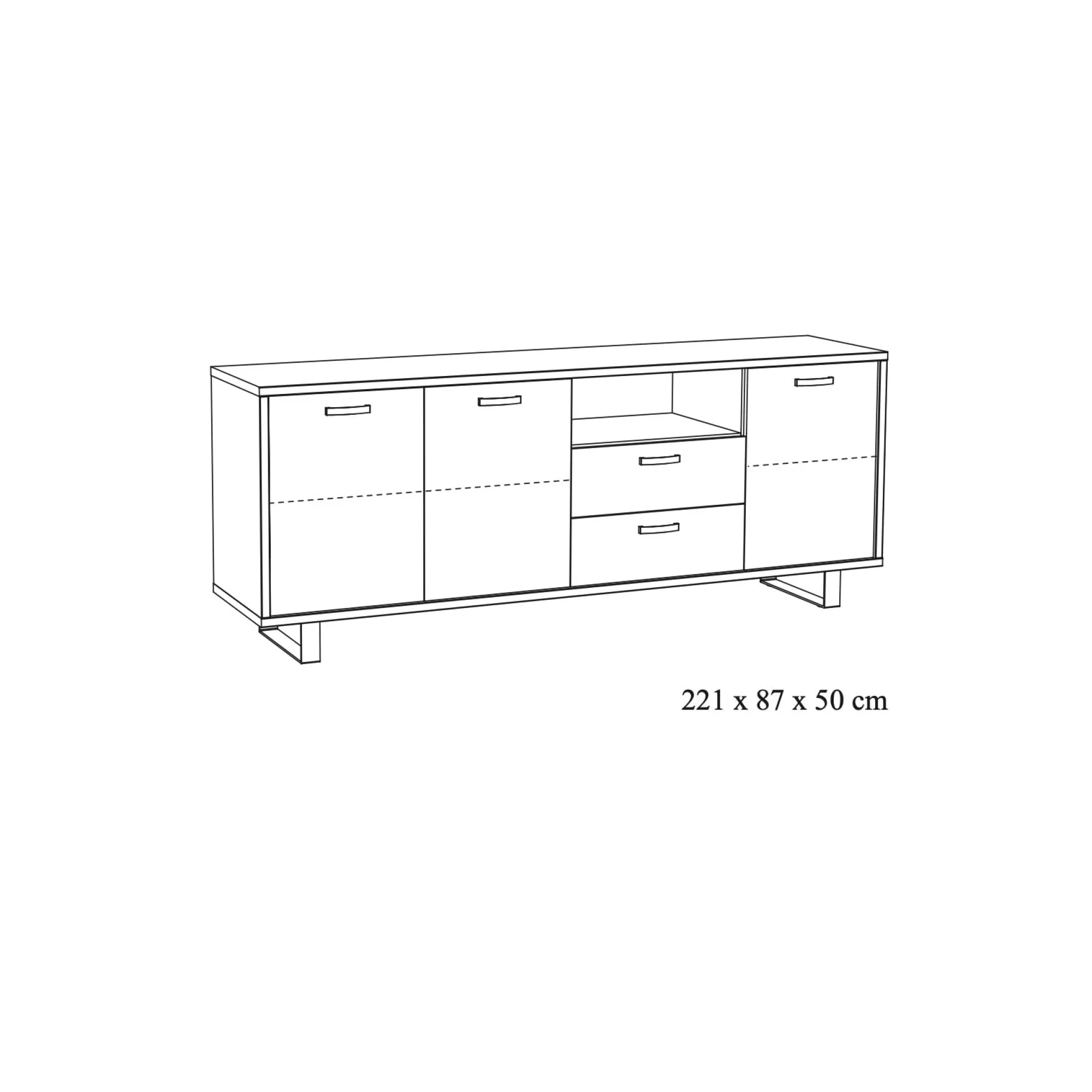 Dressoirs^Huisenthuis Dressoir 220cm Namibia