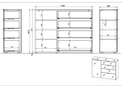 Dressoirs^Huisenthuis Dressoir Siena Kasjmier 134 cm