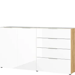 Dressoirs^Huisenthuis Dressoir Sirmione Wit-Eiken Large Eiken, Wit