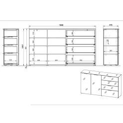 Dressoirs^Huisenthuis Dressoir Sirmione Wit-Eiken Large Eiken, Wit