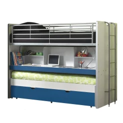 Kinderbedden^Huisenthuis Driepersoons hoogslaper Evi-HB Blauw