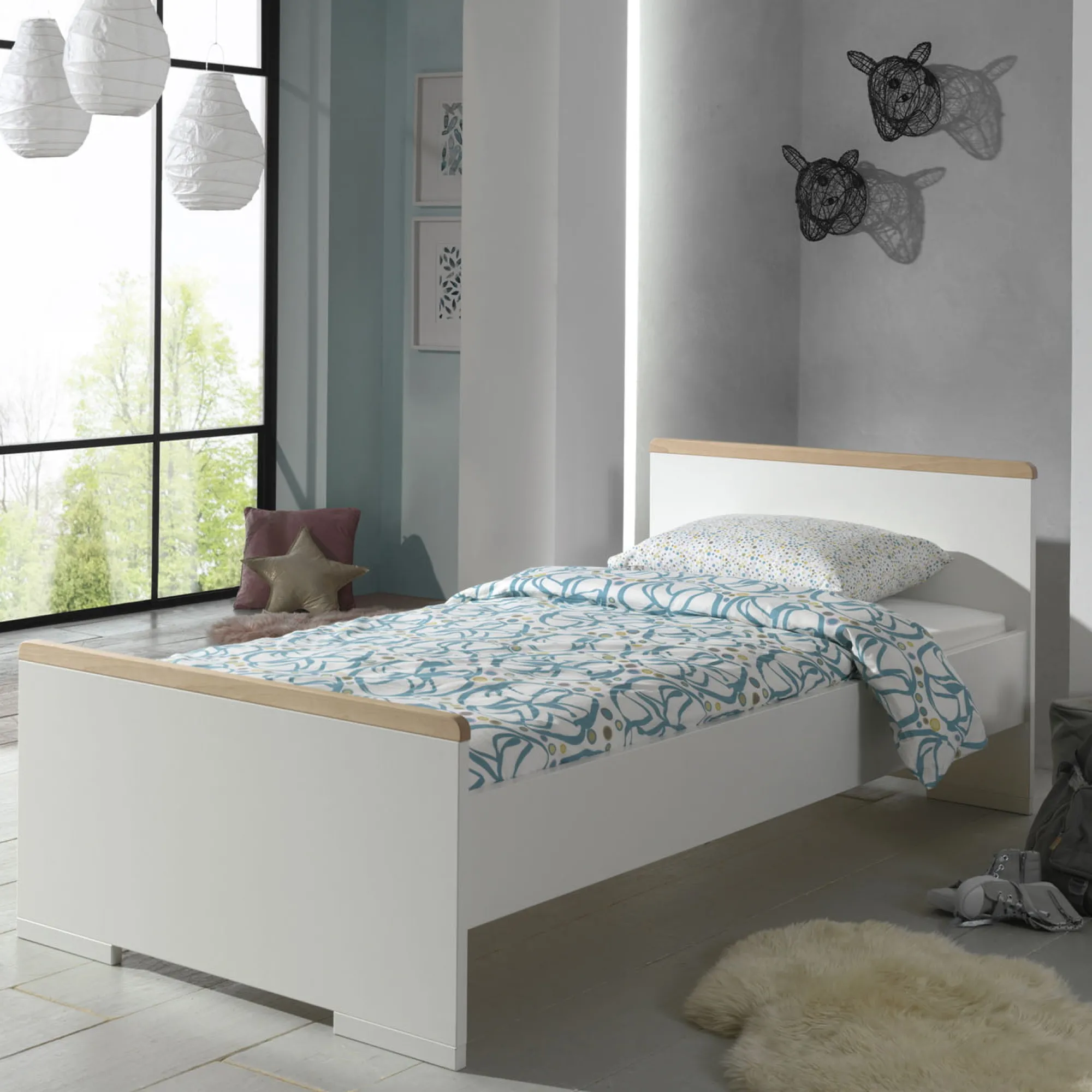 Kinderbedden^Huisenthuis Eenpersoonsbed Dex Wit