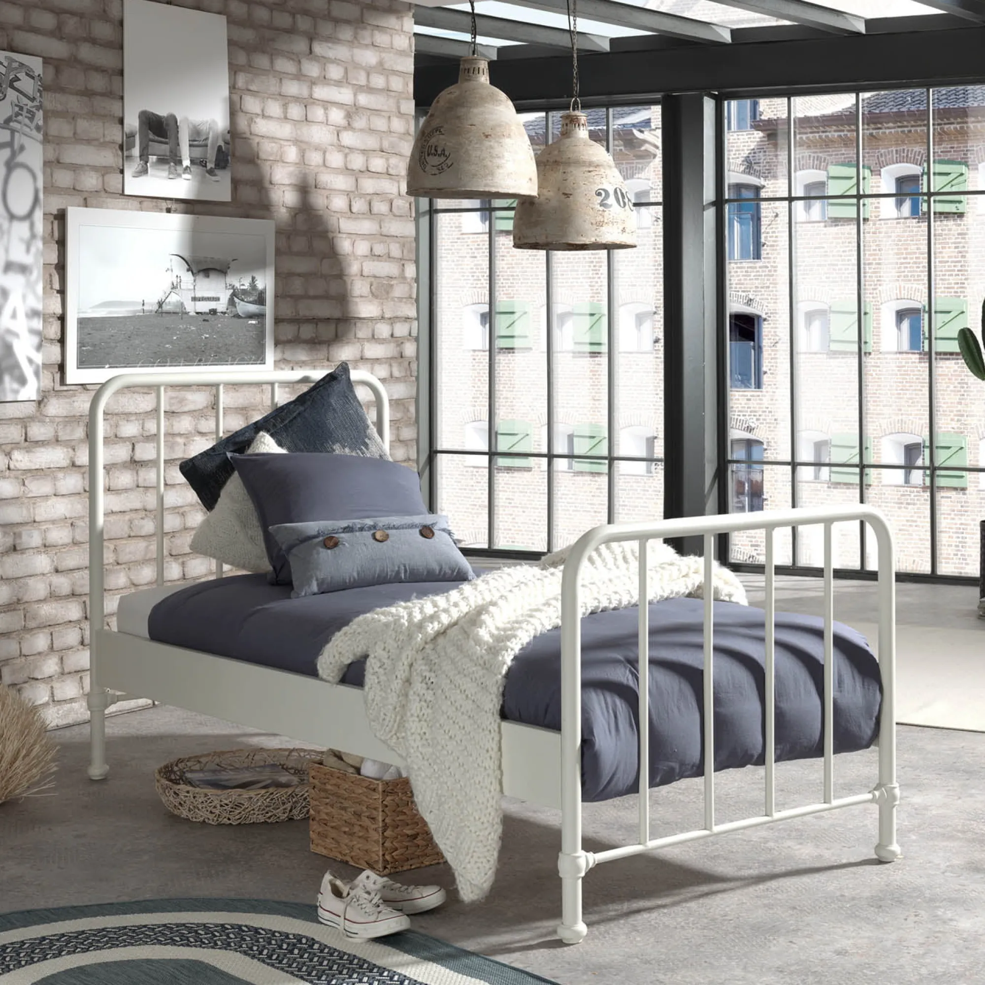 Kinderbedden^Huisenthuis Eenpersoonsbed Jay Wit