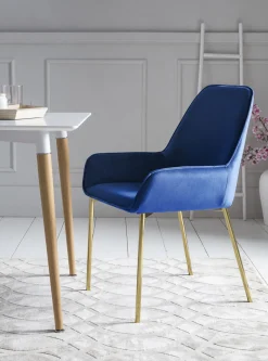 Eetkamerstoelen^Huisenthuis Eetkamerstoel Fiona Blauw – Set van 2