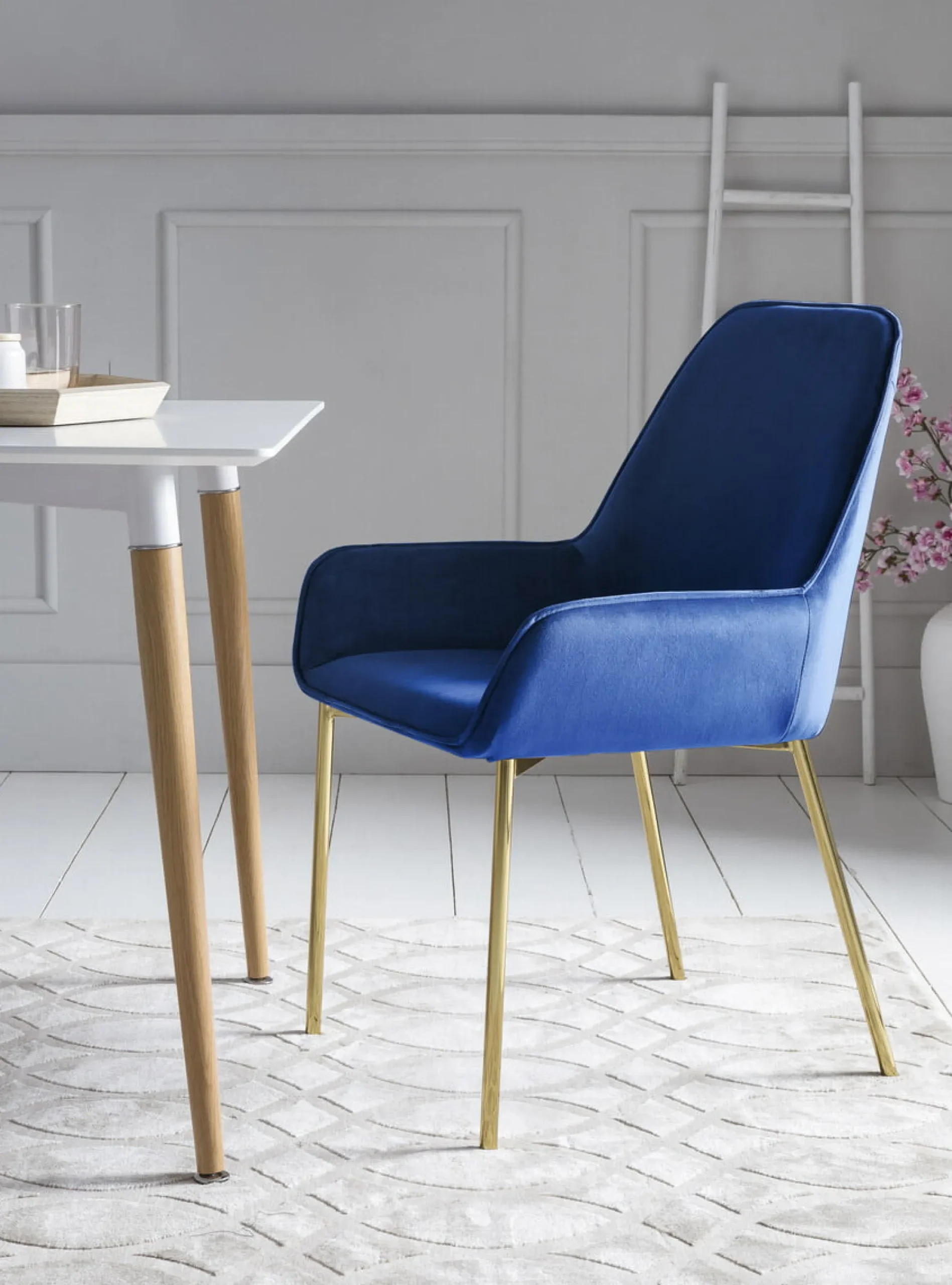 Eetkamerstoelen^Huisenthuis Eetkamerstoel Fiona Blauw – Set van 2