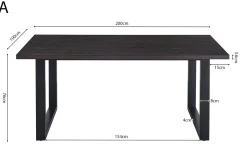 Eetkamertafels^Huisenthuis Eetkamertafel Eugene 200cm Donkerbruin
