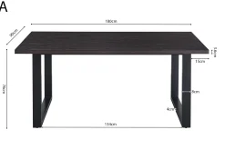Eetkamertafels^Huisenthuis Eetkamertafel Eugene Donkerbruin 180cm