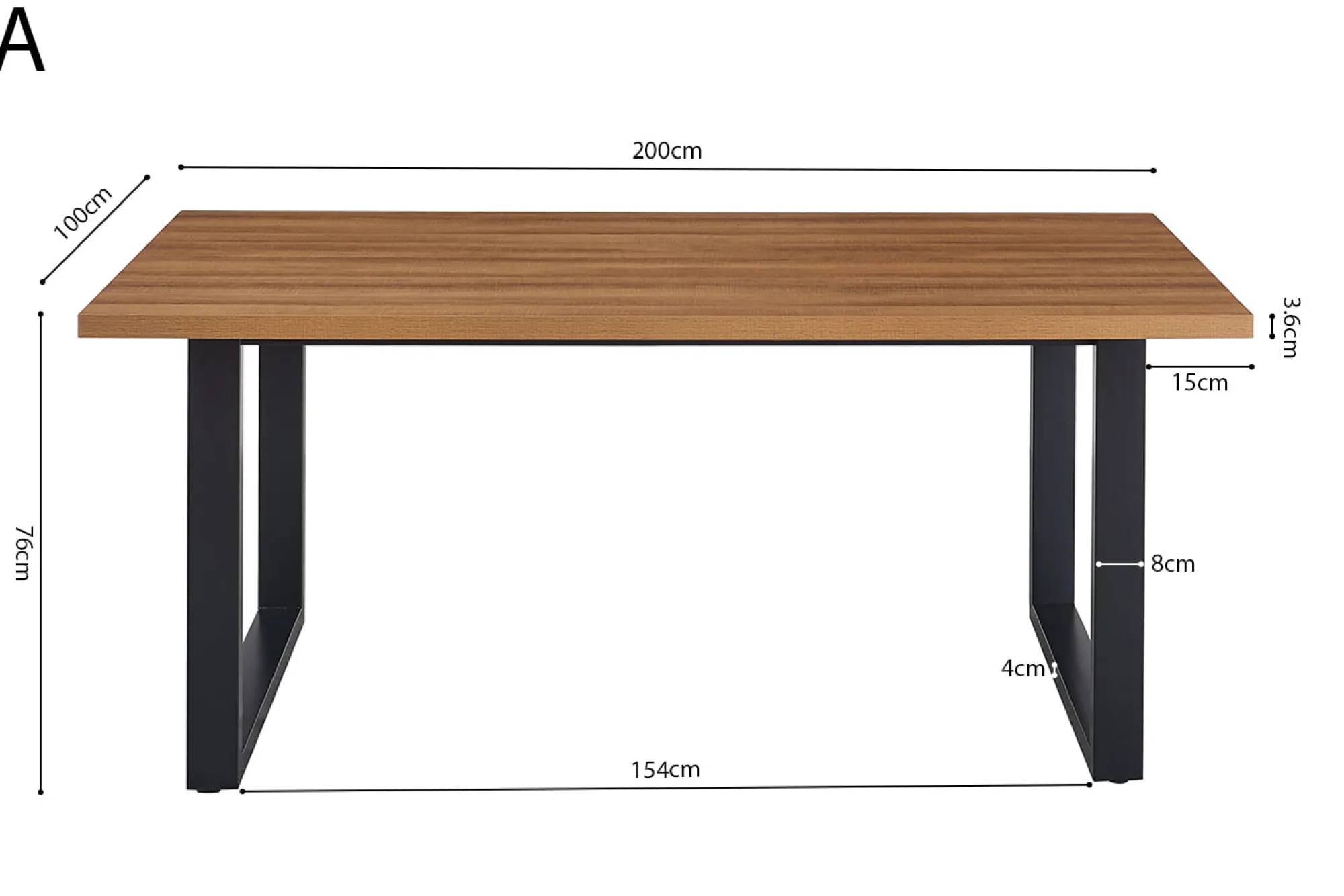 Eetkamertafels^Huisenthuis Eetkamertafel Eugene 200cm Eiken